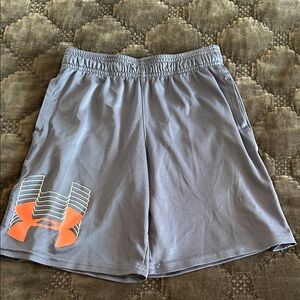 Under Armour Athletic Shorts in Gray with Orange Logo